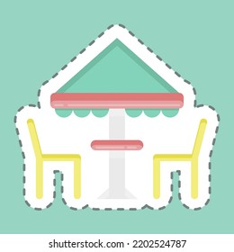 Talla de corte de línea de pegatinas. adecuado para el símbolo City Park. diseño simple editable. vector de plantilla de diseño. ilustración simple