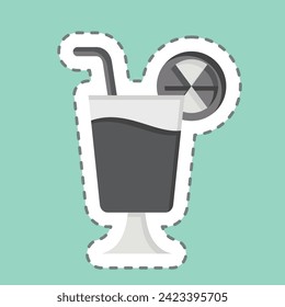 Sticker line cut Tequla Sunrise. related to Cocktails,Drink symbol. simple design editable. simple illustration