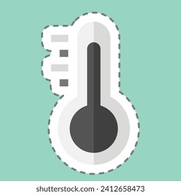 Sticker line cut Thermometer. related to Laundry symbol. simple design editable. simple illustration