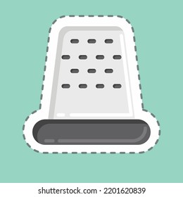 Sticker line cut Thimble. suitable for education symbol. simple design editable. design template vector. simple illustration