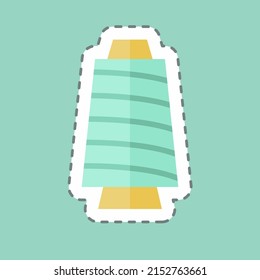 Recorte de línea de pegatinas Spool de hilos. adecuado para el símbolo Tailor. diseño simple editable. vector de plantilla de diseño. ilustración de símbolo simple