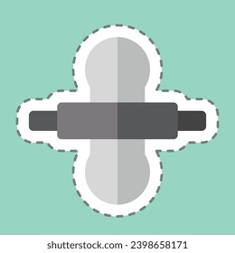 Sticker line cut Thresh Flour. related to Cooking symbol. simple design editable. simple illustration