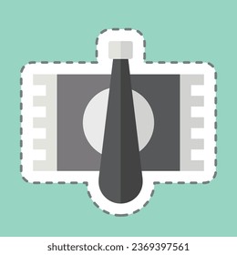 Sticker line cut Ticket. related to Baseball symbol. simple design editable. simple illustration