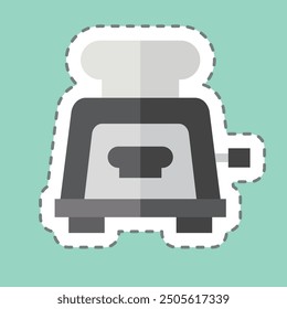 Sticker line cut Toaster. related to Breakfast symbol. simple illustration