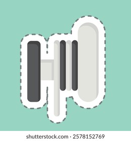 Sticker line cut Toil. related to Vape symbol. design editable
