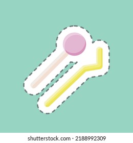 Sticker line cut Tools. suitable for medicine symbol. simple design editable. design template vector. simple illustration