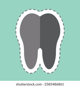 Sticker line cut Tooth. related to Healthcare symbol. design editable