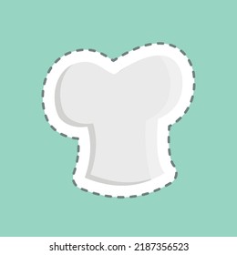 Sticker line cut Toque. suitable for Bakery symbol. simple design editable. design template vector. simple illustration