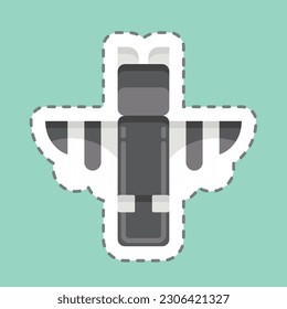 Sticker line cut Totem. related to American Indigenous symbol. simple design editable