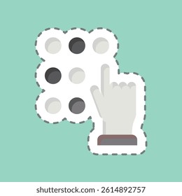 Sticker line cut Touch Password. related to Cryptocurrency symbol