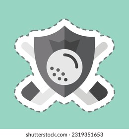 Sticker line cut Tournaments. related to Golf symbol. simple design editable. simple illustration