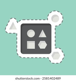 Sticker line cut Toy Shape. related to Kindergarten symbol. design editable