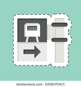 Sticker line cut Train Station. related to Train Station symbol. simple design illustration