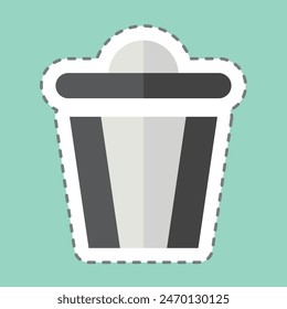 Sticker line cut Trash. related to Delete symbol. simple design illustration
