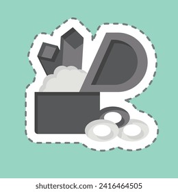 Sticker line cut Treasure Chest. related to Medieval symbol. simple design editable. simple illustration