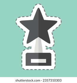 Sticker line cut Trophy 1. related to Award symbol. simple design editable. simple illustration