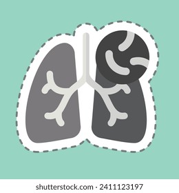 Sticker line cut Tuberclosis. related to Respiratory Therapy symbol. simple design editable. simple illustration