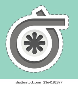 Sticker line cut Turbine. related to Car ,Automotive symbol. simple design editable. simple illustration