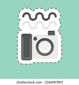 Sticker line cut Underwater Photography. related to Photography symbol. simple design editable. simple illustration