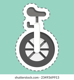 Sticker line cut Unicycle. related to Amusement Park symbol. glyph style. simple design editable. simple illustration