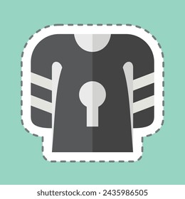 Sticker line cut Uniform. related to Hockey Sports symbol. simple design editable