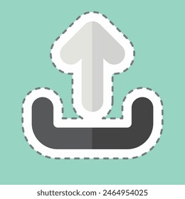 Sticker line cut Upload. related to Button Download symbol. simple design illustration
