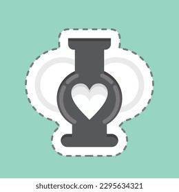 Sticker line cut Vase 2. related to Decoration symbol. simple design editable. simple illustration