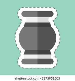 Sticker line cut Vase. related to India symbol. simple design editable. simple illustration