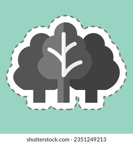 Sticker line cut Vegetation. related to Climate Change symbol. simple design editable. simple illustration