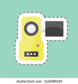 Sticker line cut Video Camera. suitable for Education symbol. simple design editable. design template vector. simple symbol illustration