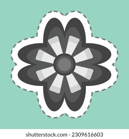 Sticker line cut Violet. related to Flowers symbol. simple design editable. simple illustration