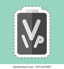 Sticker line cut VIP Pass. related to Rugby symbol. simple design illustration