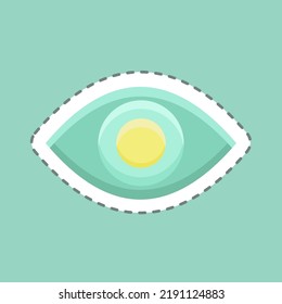 Sticker line cut Visible. suitable for Security symbol. simple design editable. design template vector. simple illustration