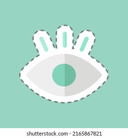 Sticker line cut Vision. suitable for Education symbol. simple design editable. design template vector. simple symbol illustration