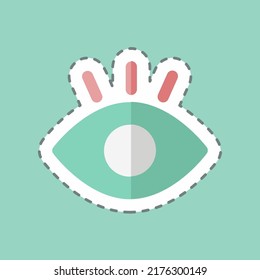 Sticker line cut Vision. suitable for digital web symbol. simple design editable. design template vector. simple symbol illustration