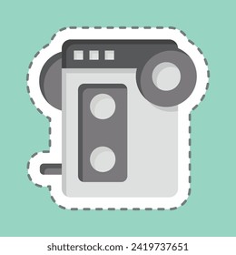Sticker line cut Walkman. related to Hipster symbol. simple design editable. simple illustration
