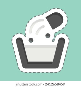 Sticker line cut Washing Poder. related to Laundry symbol. simple design editable. simple illustration