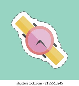 Sticker line cut Watch. suitable for beauty care symbol. simple design editable. design template vector. simple symbol illustration