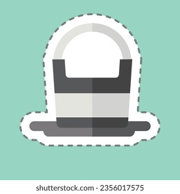 Sticker line cut Water Bucket. related to Camping symbol. simple design editable. simple illustration