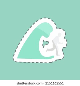 Sticker line cut Water Flooding. suitable for disasters symbol. color mate style. simple design editable. design template vector. simple symbol illustration