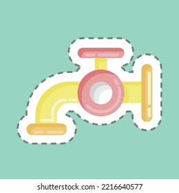 Sticker line cut Water. related to Laundry symbol. simple design editable. simple illustration, good for prints