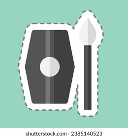 Aufkleber-Zeilenschnitt Weapon 2. mit dem keltischen Symbol in Zusammenhang stehen. einfaches Design bearbeitbar. einfache Abbildung