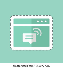 Soporte Web de corte de línea de etiquetas. adecuado para el símbolo IT Services. diseño simple editable. vector de plantilla de diseño. ilustración de símbolo simple