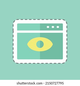 Aufkleber Linie schneiden Web Visibility. geeignet für das Symbol IT Services. einfaches Design bearbeitbar. Designvorlage, Vektor. einfache Symbolillustration