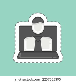 Sticker line cut Webinar. related to Education symbol. simple design editable. simple illustration