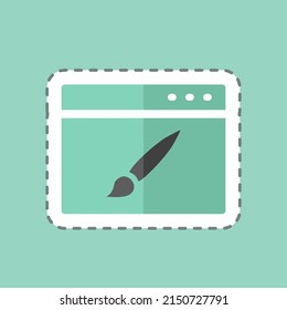 Sticker line cut Website Design. suitable for IT Services symbol. simple design editable. design template vector. simple symbol illustration