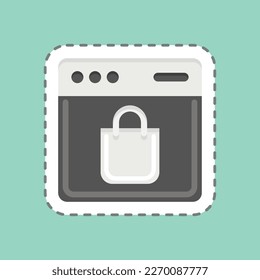 Sticker line cut Website. related to Contactless symbol. simple design editable. simple illustration