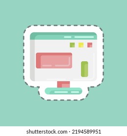Sticker line cut Website. suitable for Branding symbol. simple design editable. design template vector. simple illustration