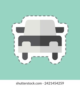 Sticker line cut Wedding Car. related to Ring symbol. simple design editable. simple illustration