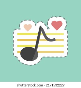 Sticker line cut Wedding Music. suitable for Wedding symbol. simple design editable. design template vector. simple symbol illustration